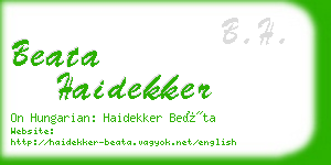 beata haidekker business card